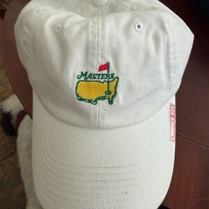 Masters White Golf Hat with Embroidered Logo